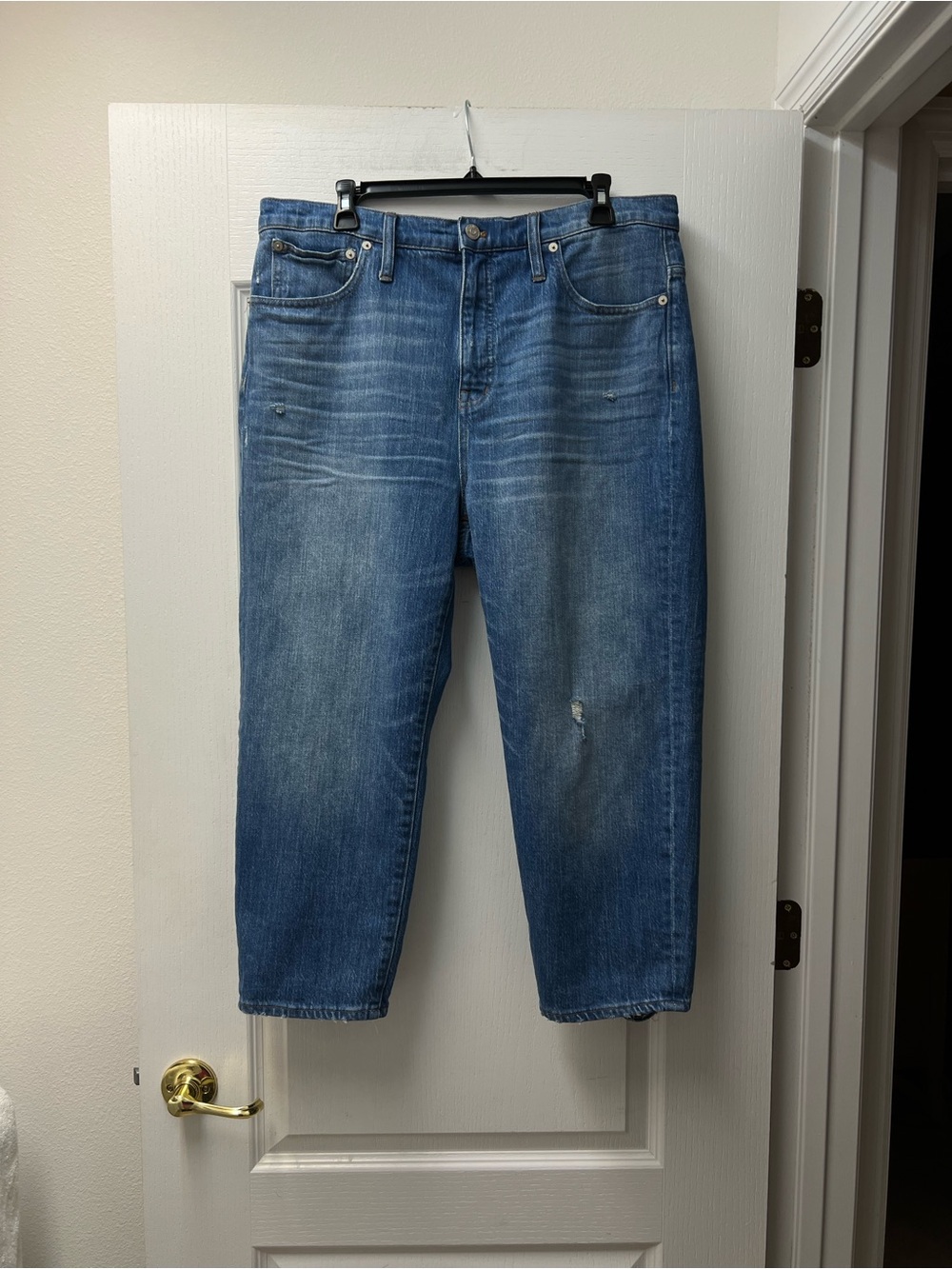 Madewell Classic Straight Petite Distressed Hem Jeans Sz 33 NWT
